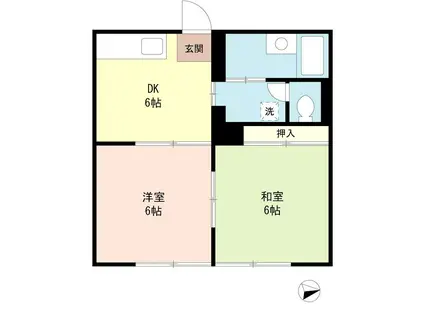 バリュース戸塚(2DK/2階)の間取り写真