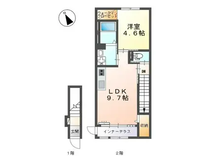 FIRST(1LDK/2階)の間取り写真