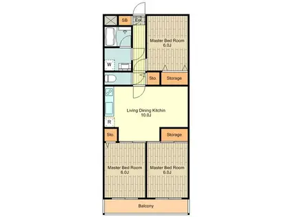 シャルムベルシー(3LDK/1階)の間取り写真