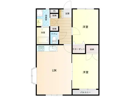 竜王プレジオ(2LDK/3階)の間取り写真