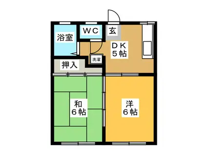 ハイツラヴァントB(2K/1階)の間取り写真