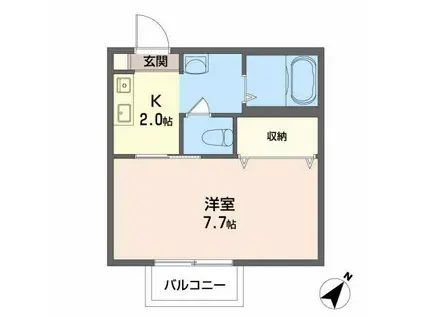 シャーメゾン土橋(1K/1階)の間取り写真