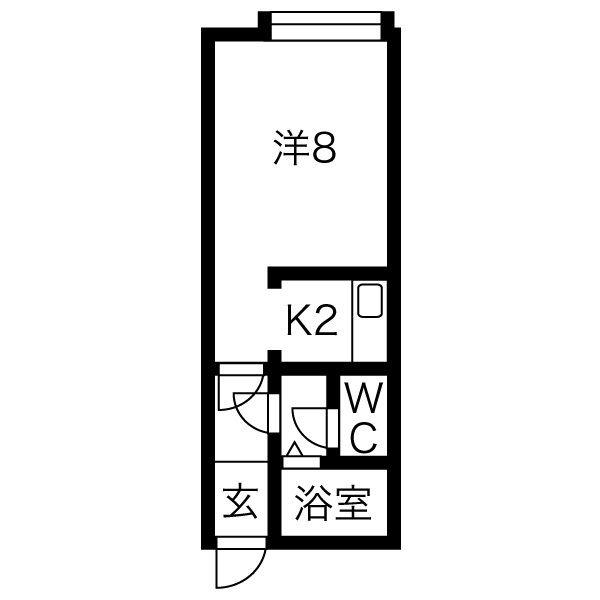 ノースランド西町A棟(1K/3階)の間取り写真