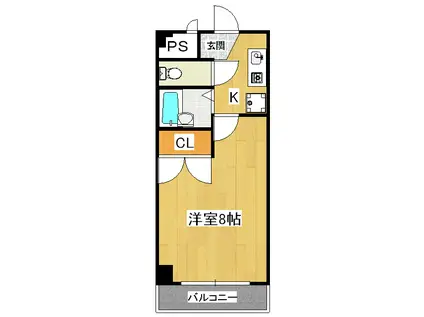 SAKIZO ハウス立原町(1K/3階)の間取り写真