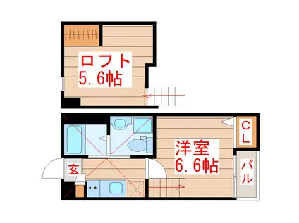 スクエア(1K/1階)の間取り写真