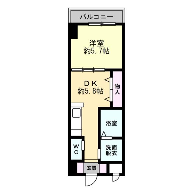 メゾン ド クレチュール(1DK/8階)の間取り写真