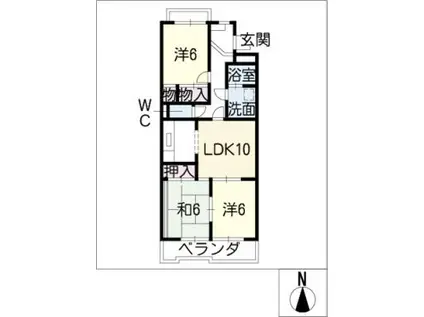 サンメゾン勢子坊(3LDK/1階)の間取り写真