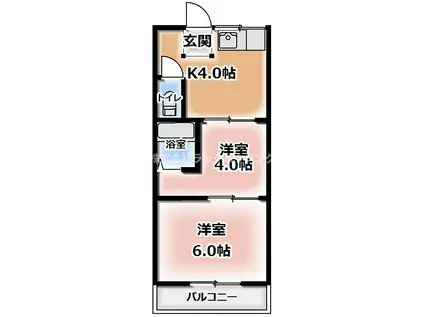 桜井マンション(2K/3階)の間取り写真