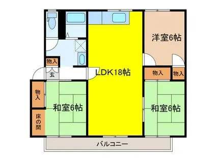 さくらハウス(3LDK/2階)の間取り写真