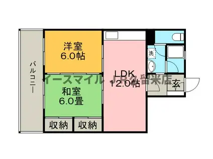 レジデンス鸞鳳(2LDK/2階)の間取り写真