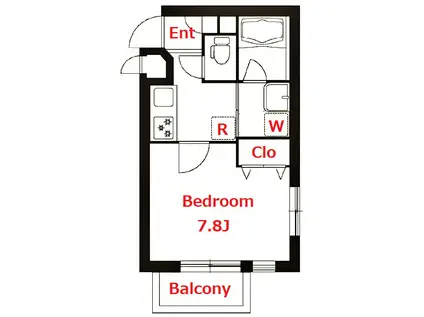 ワイズ メゾン(1K/4階)の間取り写真