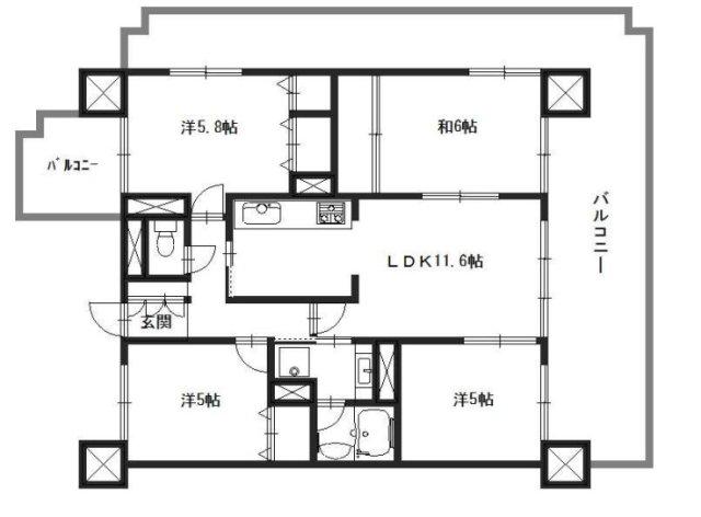 リベール姫路駅前II(4LDK/2階)の間取り写真
