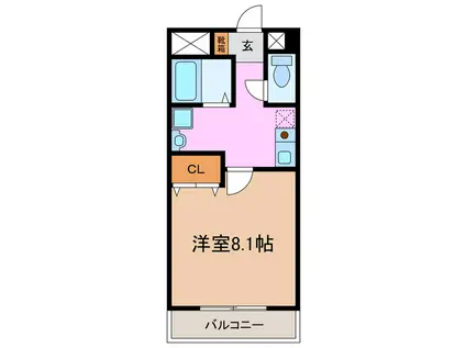 セレニール和合III(1K/3階)の間取り写真