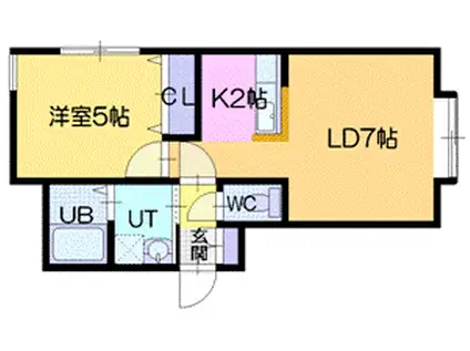 アンジェロ・プーロ(1LDK/1階)の間取り写真
