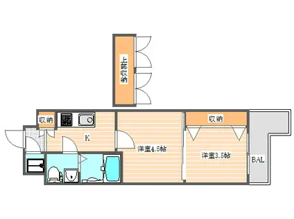 NO55 WES-PROJECT55博多(2K/11階)の間取り写真