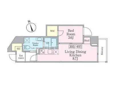 CITY CREATION 千住柳町(1LDK/4階)の間取り写真