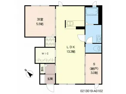 メゾン・ド・イブー(1SLDK/1階)の間取り写真