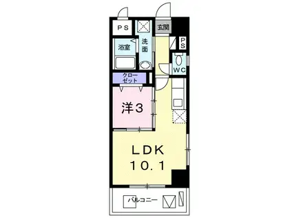 アンド―バーテラス識名(1LDK/2階)の間取り写真