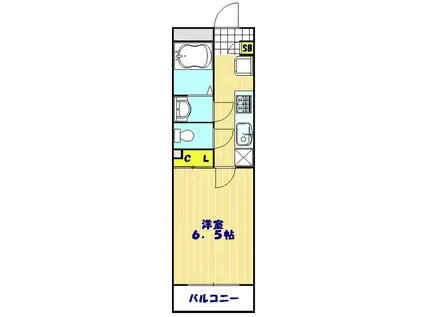 アウリオン(1K/3階)の間取り写真