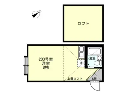 ジェンマーノ生麦(ワンルーム/2階)の間取り写真