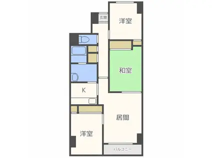 トーワ北7条(3LDK/8階)の間取り写真