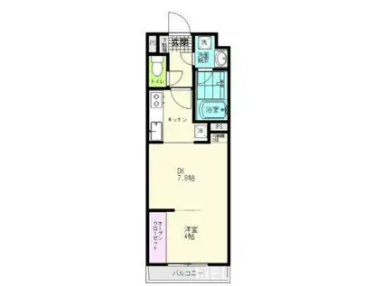 THE IOT HARANOMACHI β(1DK/1階)の間取り写真