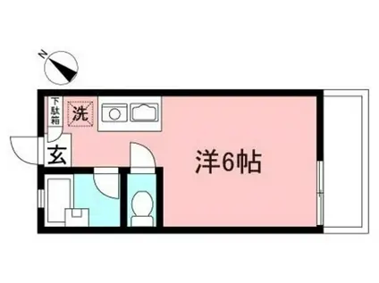 ヘレネ林間(ワンルーム/2階)の間取り写真