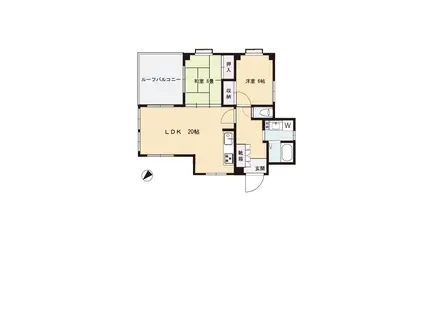 ライフゾーン梶ヶ谷(2LDK/4階)の間取り写真