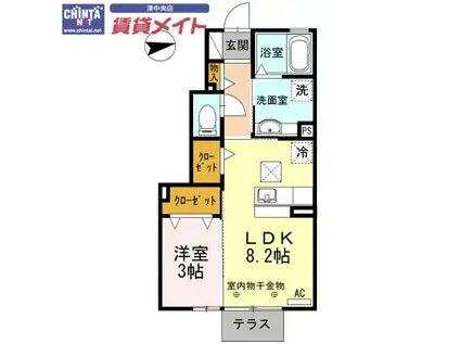 ラ ルーチェ江戸橋(1LDK/1階)の間取り写真