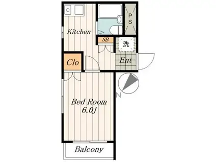 ピア豪徳寺I(1K/3階)の間取り写真