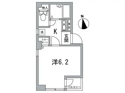 根本ビル(1K/3階)の間取り写真