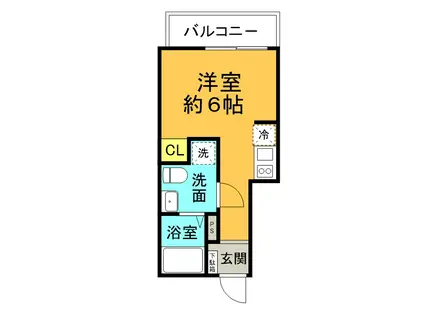 RYSE(ワンルーム/3階)の間取り写真