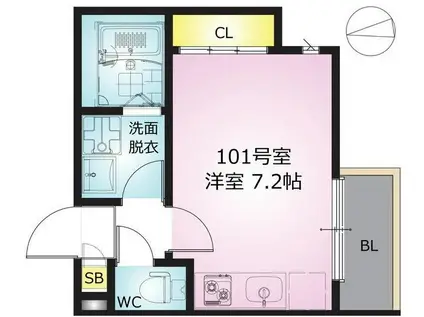 REGALEST白鳥(ワンルーム/1階)の間取り写真
