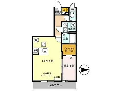 サウスメゾンエーデルワイス(1LDK/1階)の間取り写真