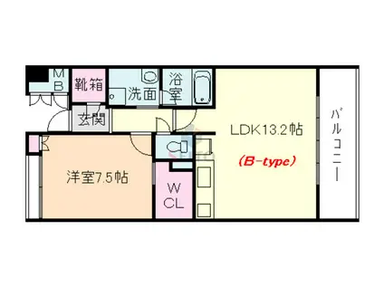 淀川ウエストタワー(1LDK/7階)の間取り写真
