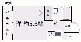 アクティ本山(1K/3階)の間取り写真