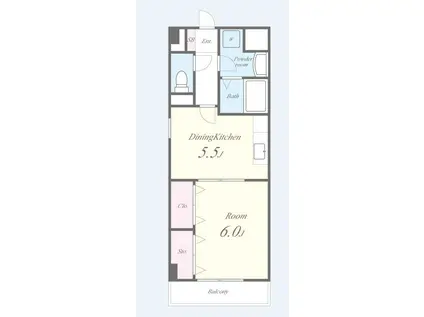 キューヴ(1DK/3階)の間取り写真