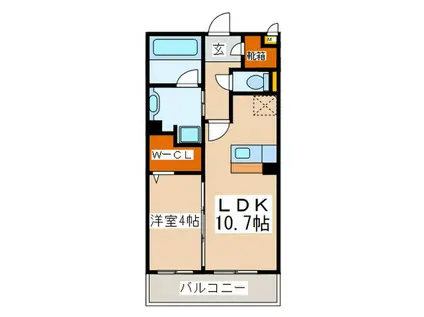 マリアエレナ(1LDK/3階)の間取り写真
