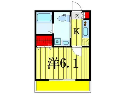 天成1番館(1K/1階)の間取り写真