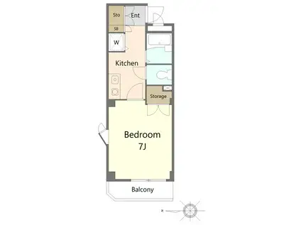 メゾンアミティエ(1K/2階)の間取り写真