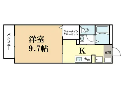 MAST COURT 京田辺(1K/2階)の間取り写真