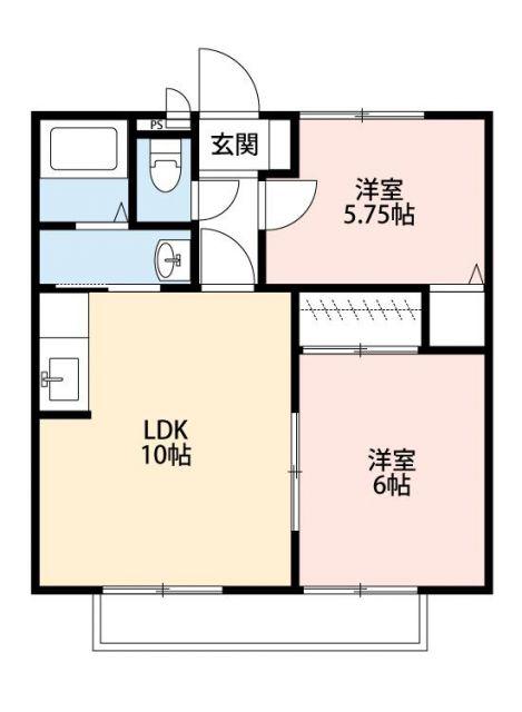パラストYI(2LDK/1階)の間取り写真