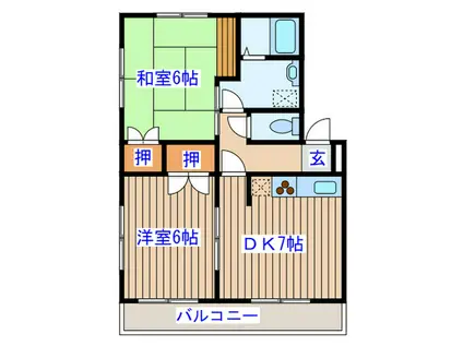 ケントハウスマンセー原町(2DK/1階)の間取り写真