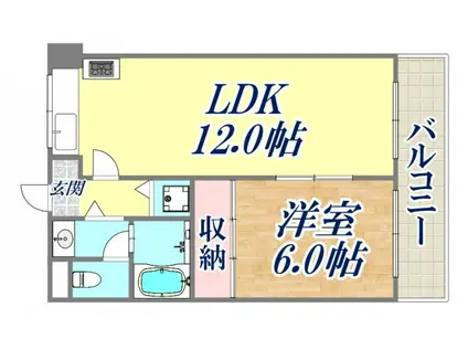 LAPIS(1LDK/2階)の間取り写真