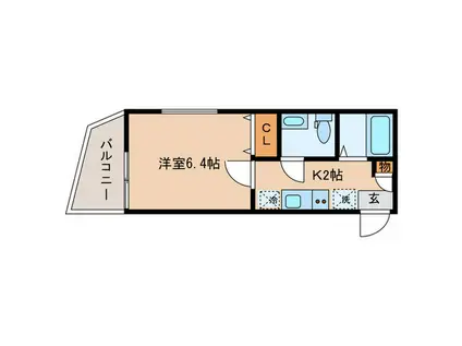 ピアコートTM大山弐番館(1K/4階)の間取り写真