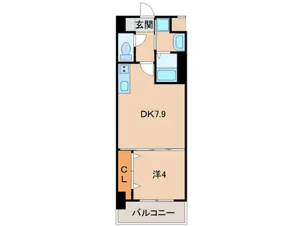 シャルマンフジ和歌山駅前(1DK/9階)の間取り写真