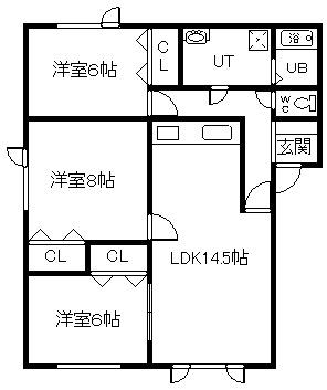 ブルーハイツ(3LDK/1階)の間取り写真