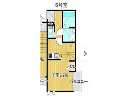 PATINA野芥(1SK/2階)の間取り写真