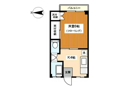 清水マンション(1K/3階)の間取り写真