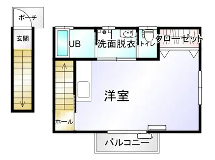 YKコーポ平大館(ワンルーム/2階)の間取り写真
